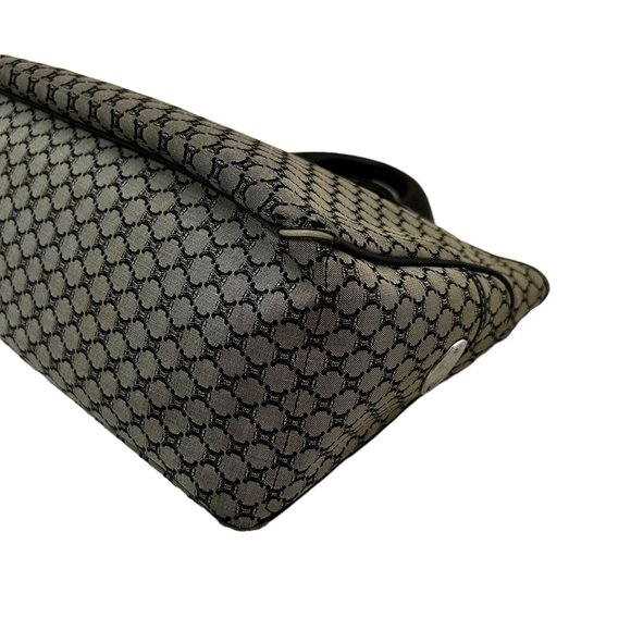 Authentic Celine Satchel Bag Black Canvas Used Handbag Vintage - Picture 8 of 13